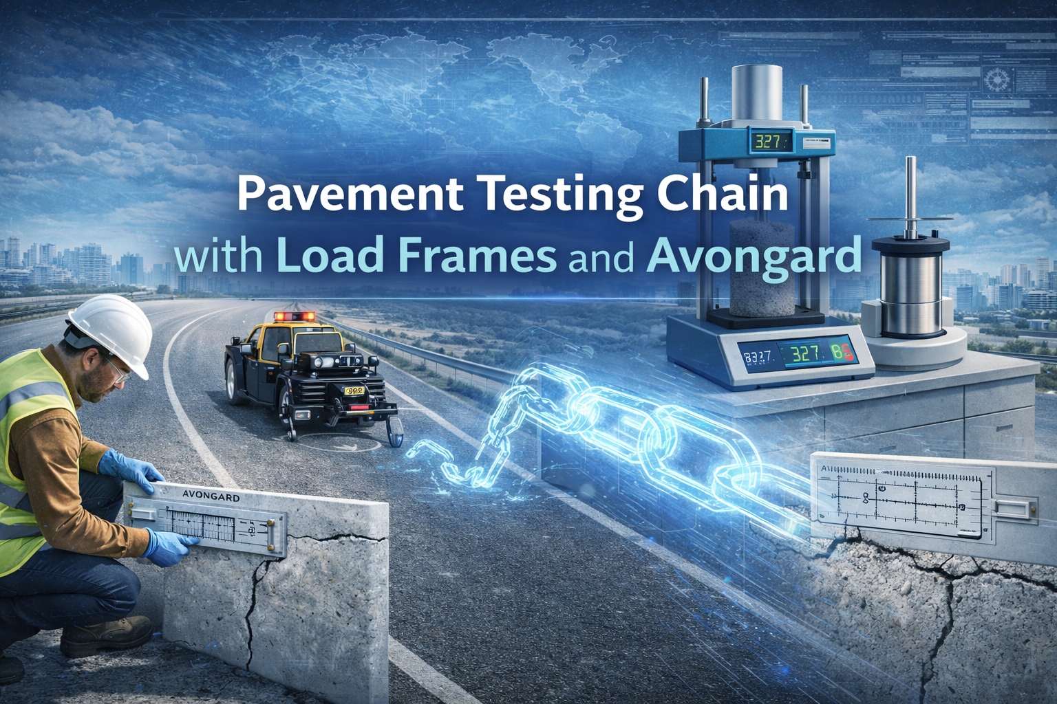 Pavement testing load frames